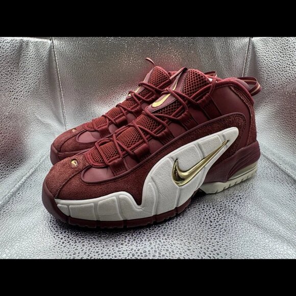 RARE 🚀 Size 9.5 - Nike Air Max Penny 1 Red Maroon White Gold 685153-601 - Picture 7 of 10